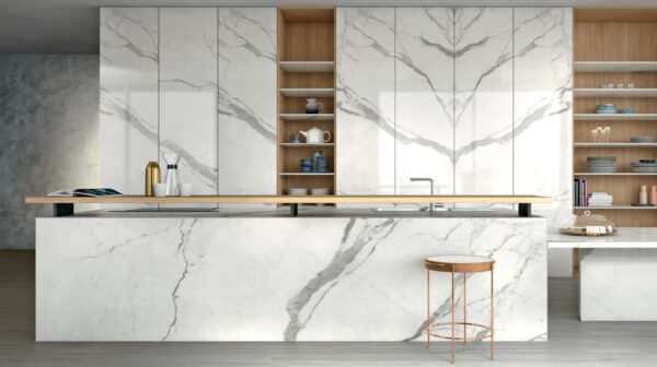 ClassicStatuario_PlainSwan_Ambiente_Cucina_Generale_Luc_Sat_02 Porcelain Countertops Boise