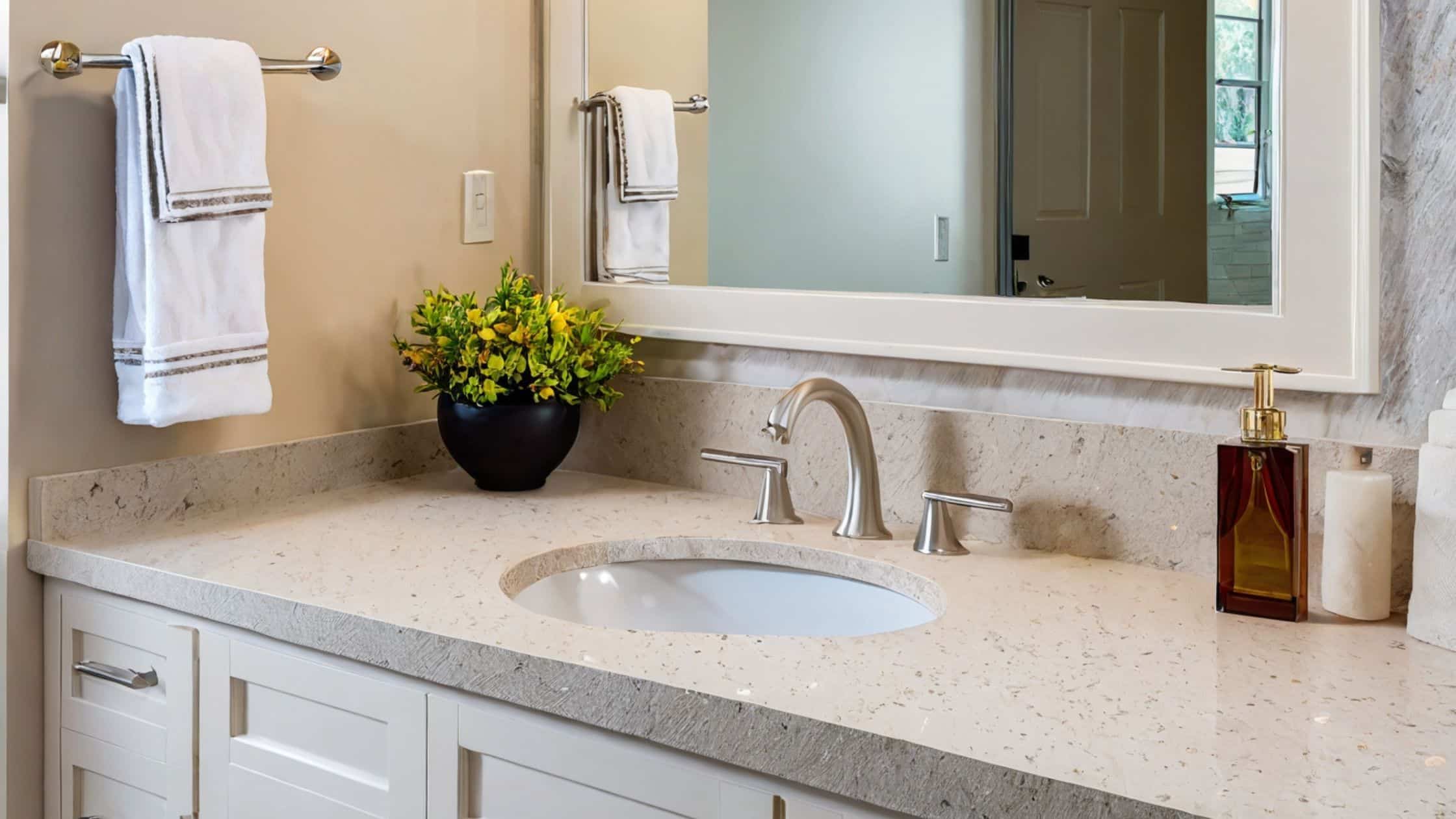 quartz bathroom countertops in Edmonton