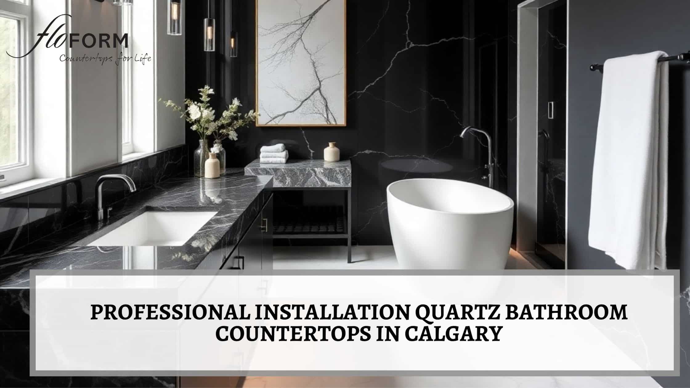 Quartz bathroom countertops in Calgary