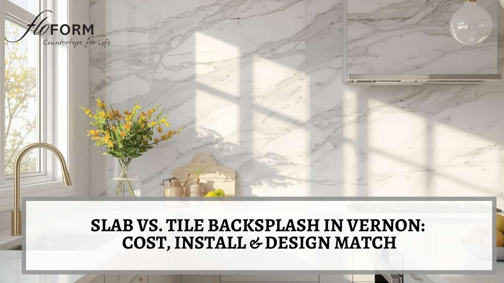 backsplash with countertops slab vs tile Vernon